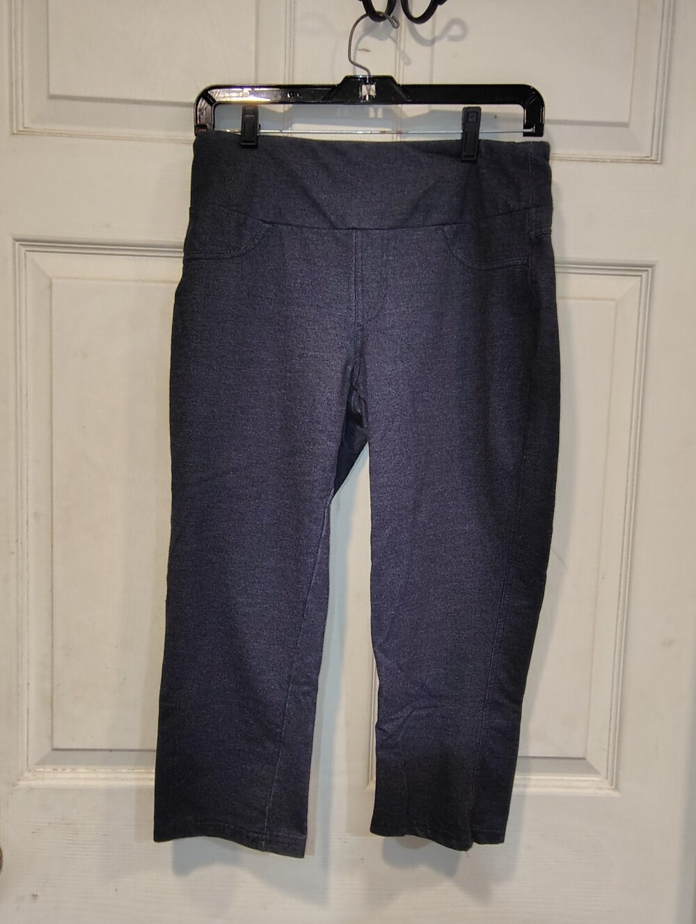 Teezher Women's Size L Denim Stretch Capris